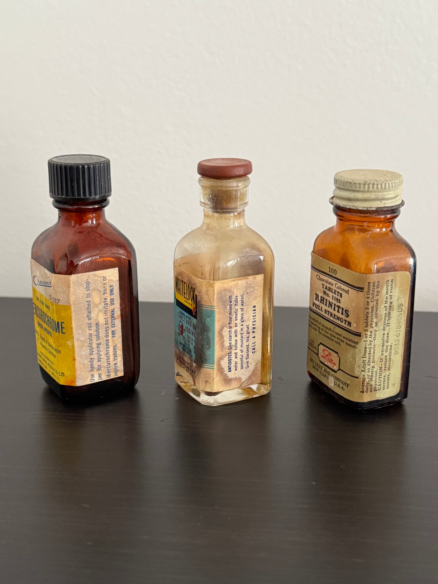 Lot of 3 vintage Mid- Century medical OTC bottles DISPLAY DECOR oddities