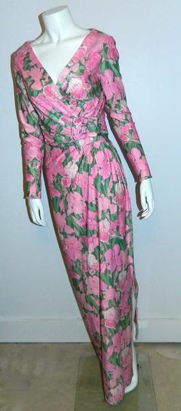 vintage 1970s Iris print dress Robert- David Morton maxi gown S – Retro Trend Vintage