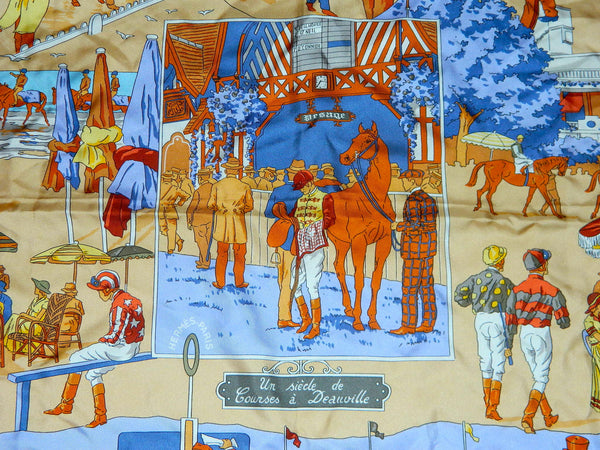 HERMES scarf Un siede de Courses a Deauville 2003 de Watrigant