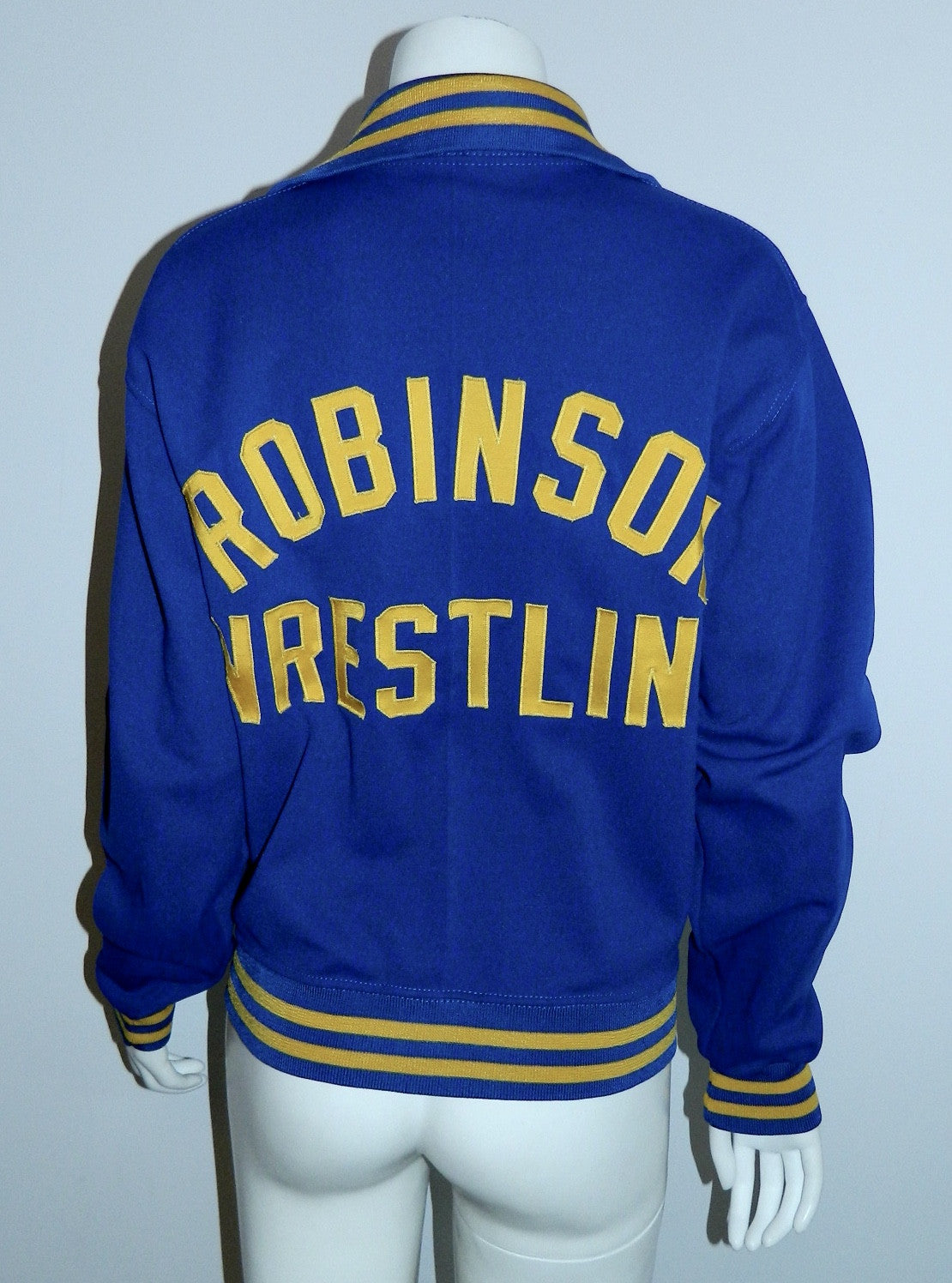 vintage varsity jacket 1970s Robinson Rams Wrestling track warm up jacket Rawlings size 36