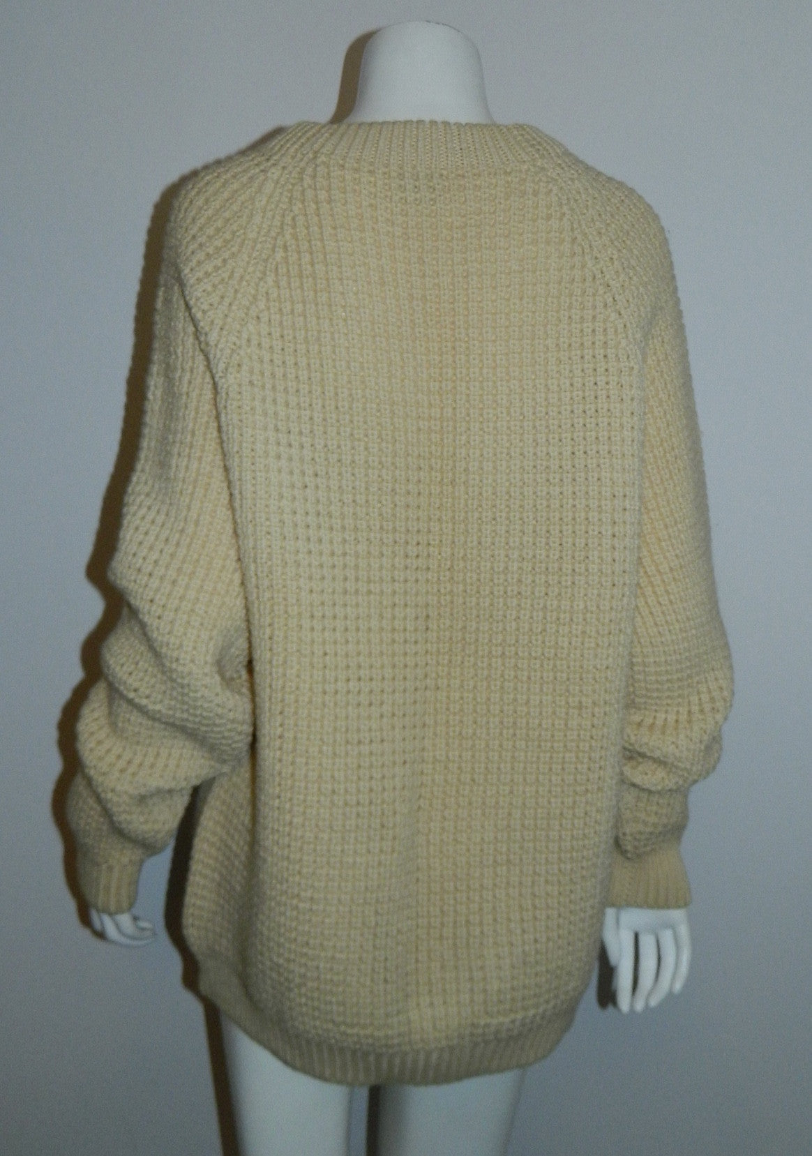 vintage FISHERMANS sweater 1970s Axello Denmark cream wool 52 / US M - L