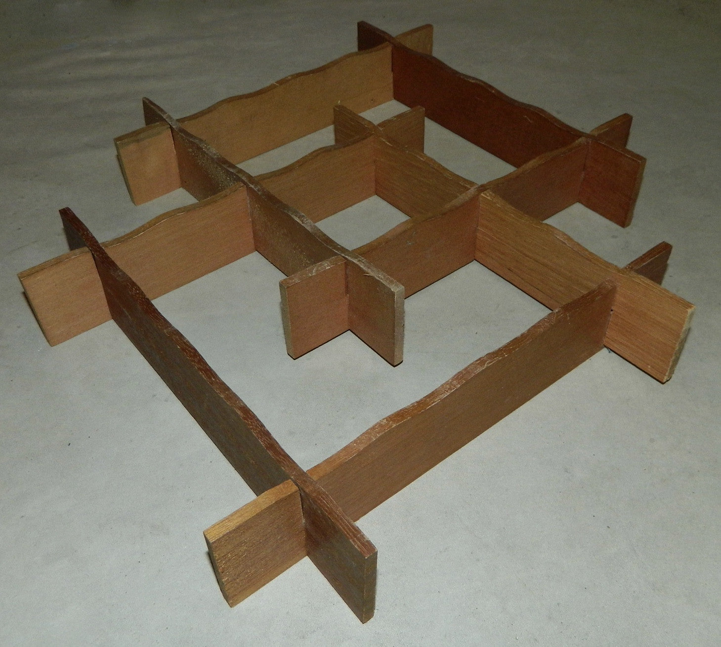 vintage 1950s shelf Atomic wood shadowbox 50s MCM hanging display