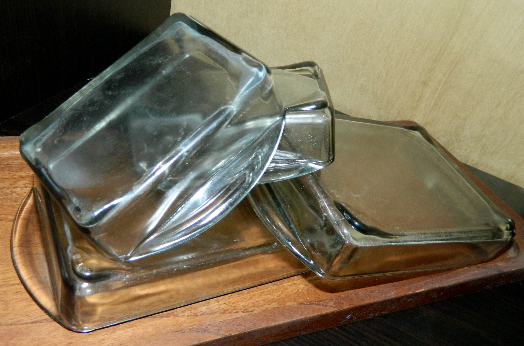 Danish Modern teak tray bowls Laur Jensen Denmark vintage 60s MCM