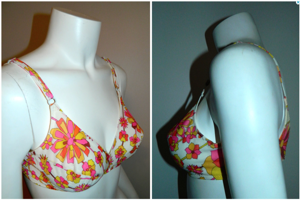 vintage EMILIO PUCCI bra 1960s EPFR brassiere MoD flora 36 B