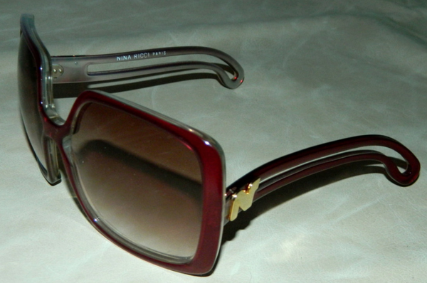 vintage 1970s sunglasses NINA RICCI PARIS oversized PLUM square