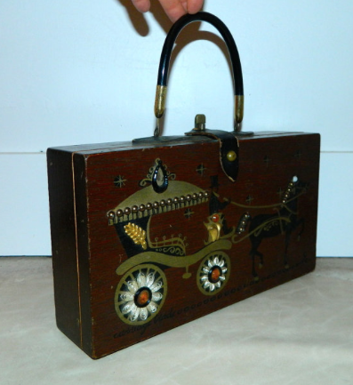 vintage 1960s Enid Collins wooden purse Carriage Trade handbag vintage 1960s Enid Collins wooden purse Carriage Trade handbag