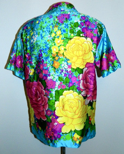 Mens Flower SHIRT - Psychedelic Floral Purple