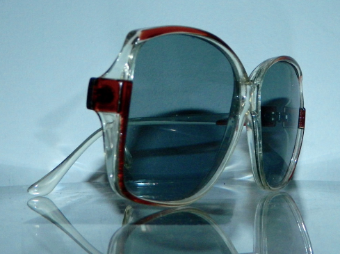 Vintage 1970\'s Blue white Clear plastic Oversized Grandma Sunglasses Original Granny Glasses Early 1970 main image 4