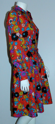 70s shirt dress vintage 1970s shirt dress / MOD floral print / orange mini dress XS – Retro  Trend Vintage