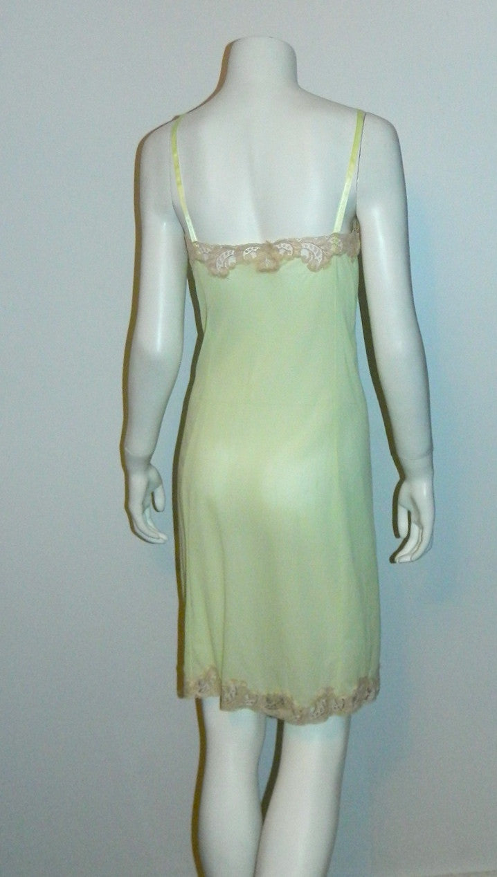 1960s vintage PUCCI slip lime green nightie 32 XS Emilio Pucci FR