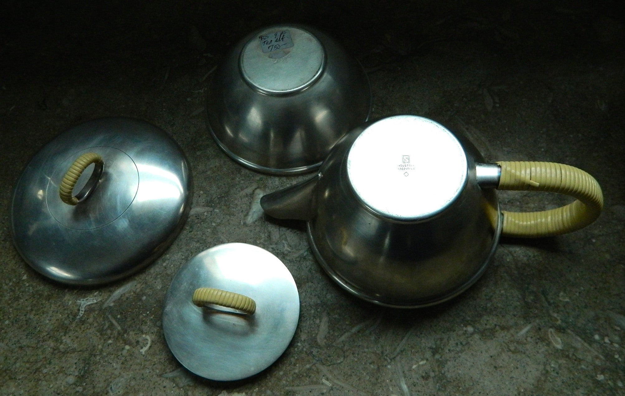 Argentine Moderne coffee set Chrome cream and sugar bowl