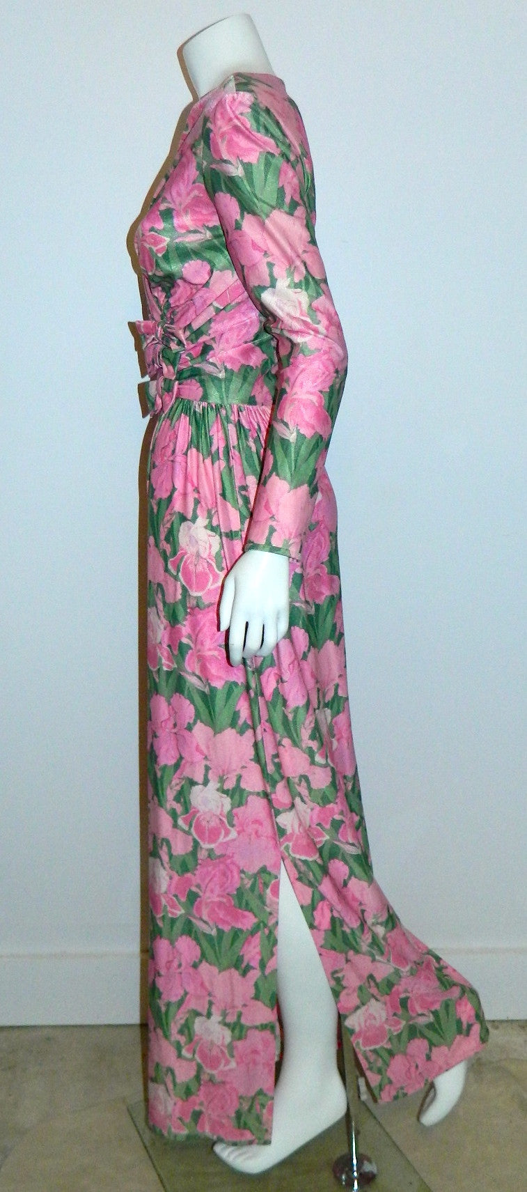 vintage 1970s Iris print dress Robert- David Morton maxi gown S