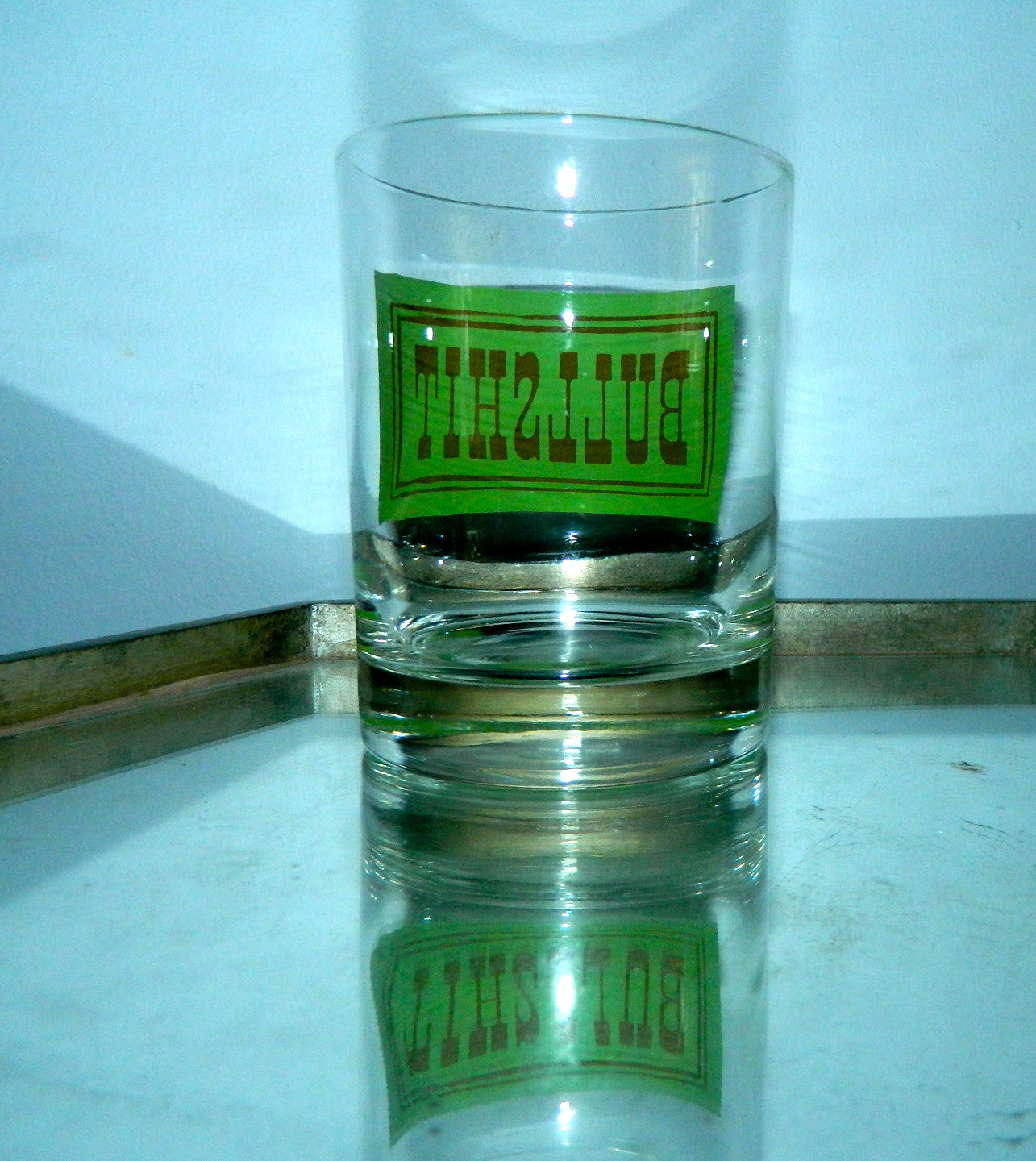 BULLSHIT glass vintage 1970s barware