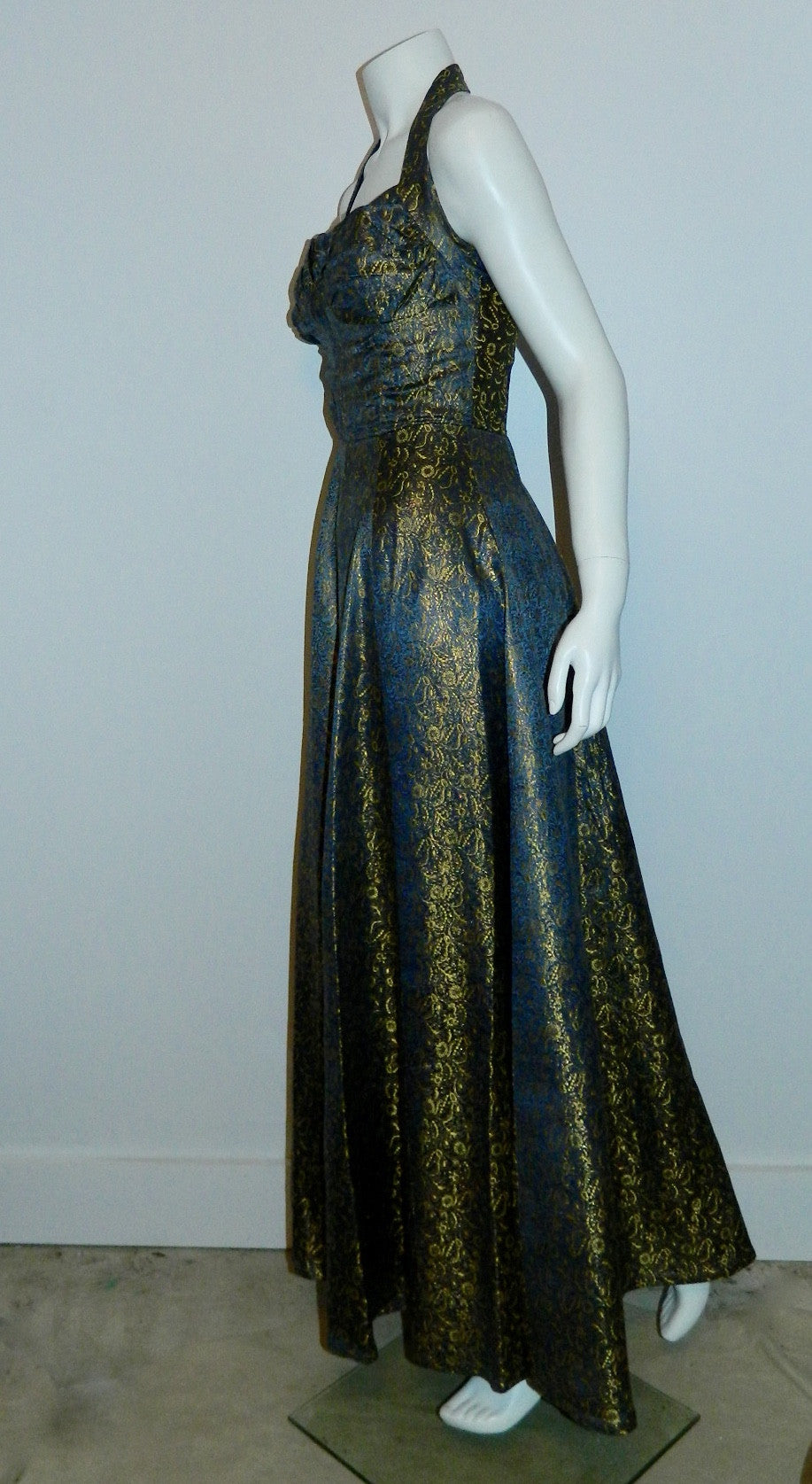 Kaia Bronze Metallic Ruched Cowl-Neck Maxi Dress With Drape – Club L London  - UK