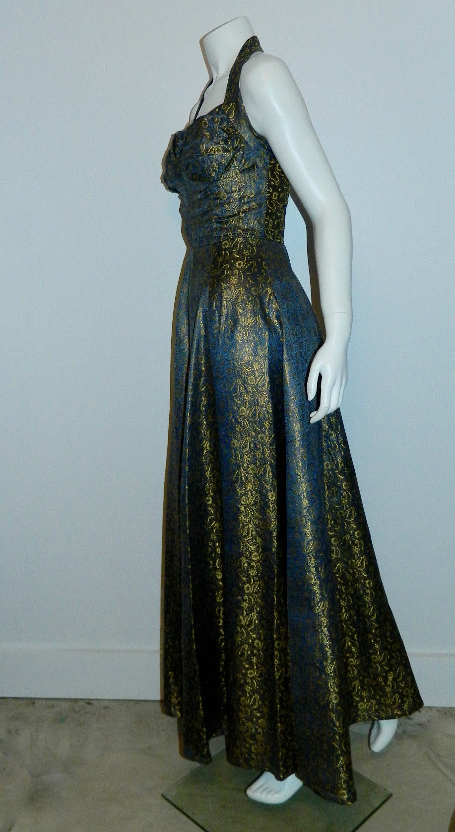 vintage 1950s metallic brocade evening gown VOGUE Special Design