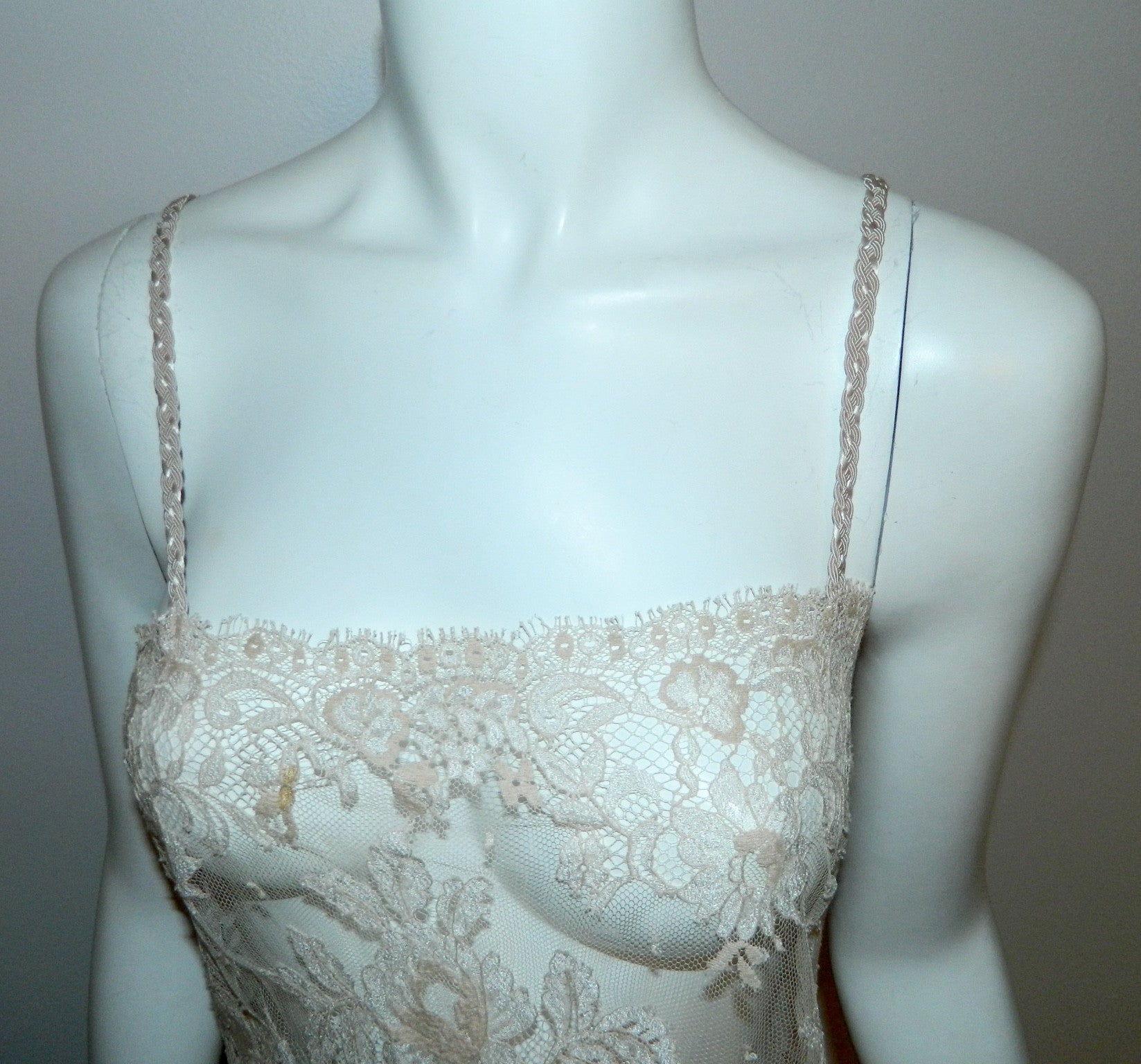 lace camisole AUBADE buff cream lacy tank top shell XS