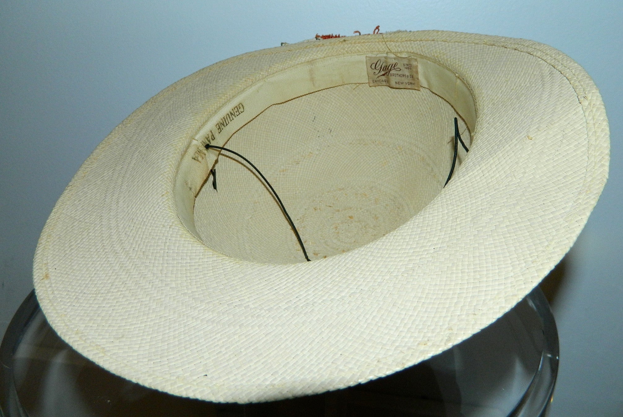vintage 1940s ladies Panama hat Gage Brothers Chicago NY millinery