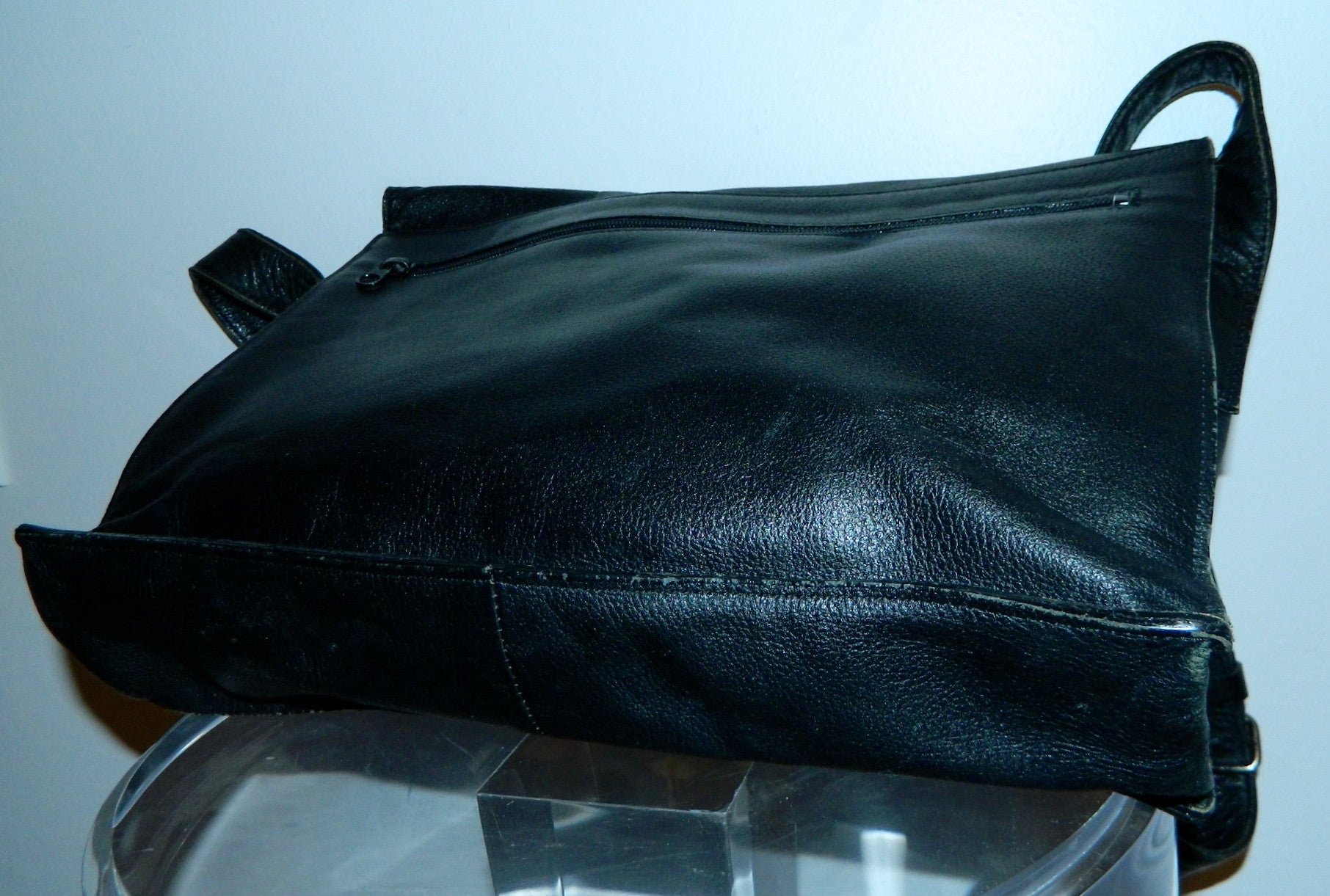 vintage 1980s satchel black leather SONIA RYKIEL purse messenger bag