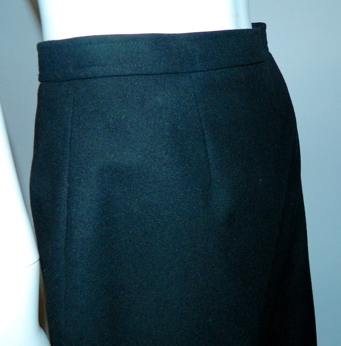 vintage 1970s skirt YSL black wool Yves Saint Laurent straight skirt XS S
