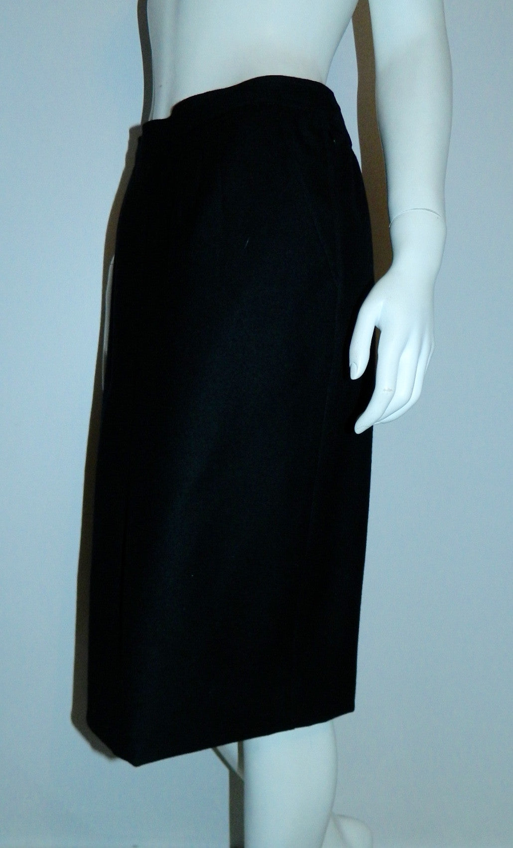 vintage 1980s skirt YSL black wool Yves Saint Laurent rive gauche skirt S M