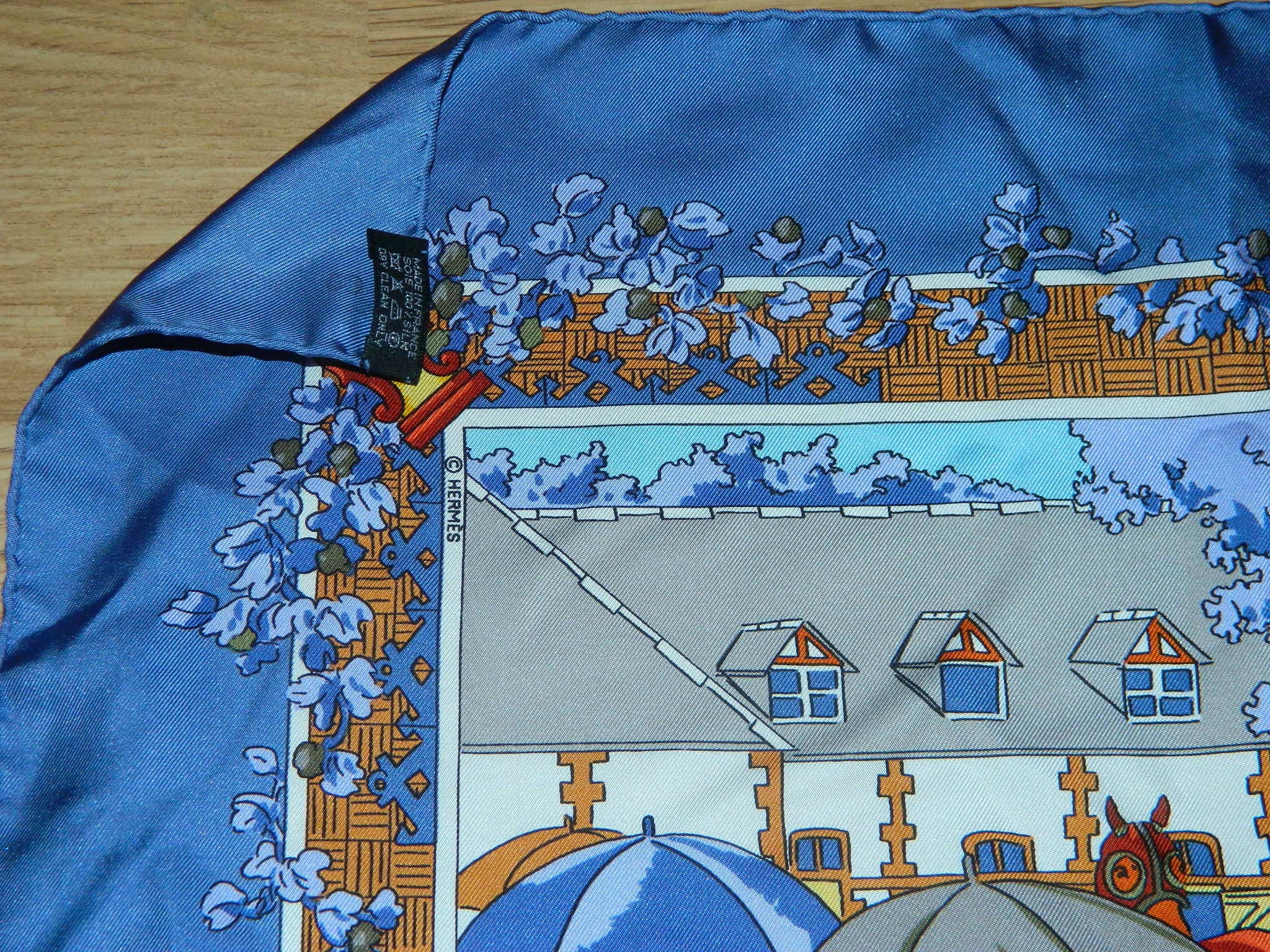 HERMES scarf Un siede de Courses a Deauville 2003 de Watrigant Limited Edition silk Carre