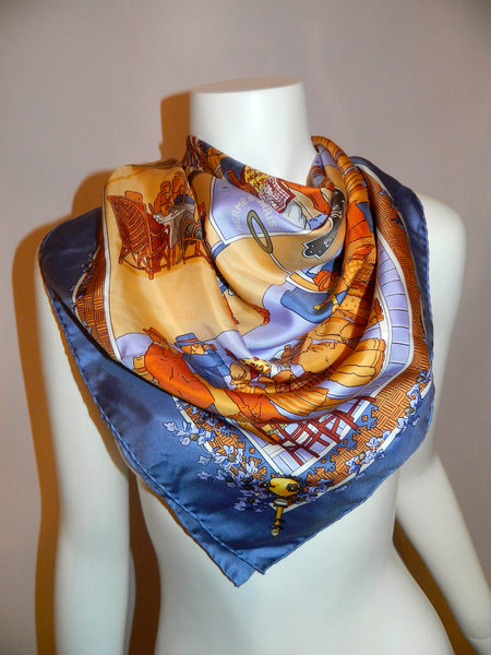 HERMES scarf Un siede de Courses a Deauville 2003 de Watrigant Limited Edition silk Carre