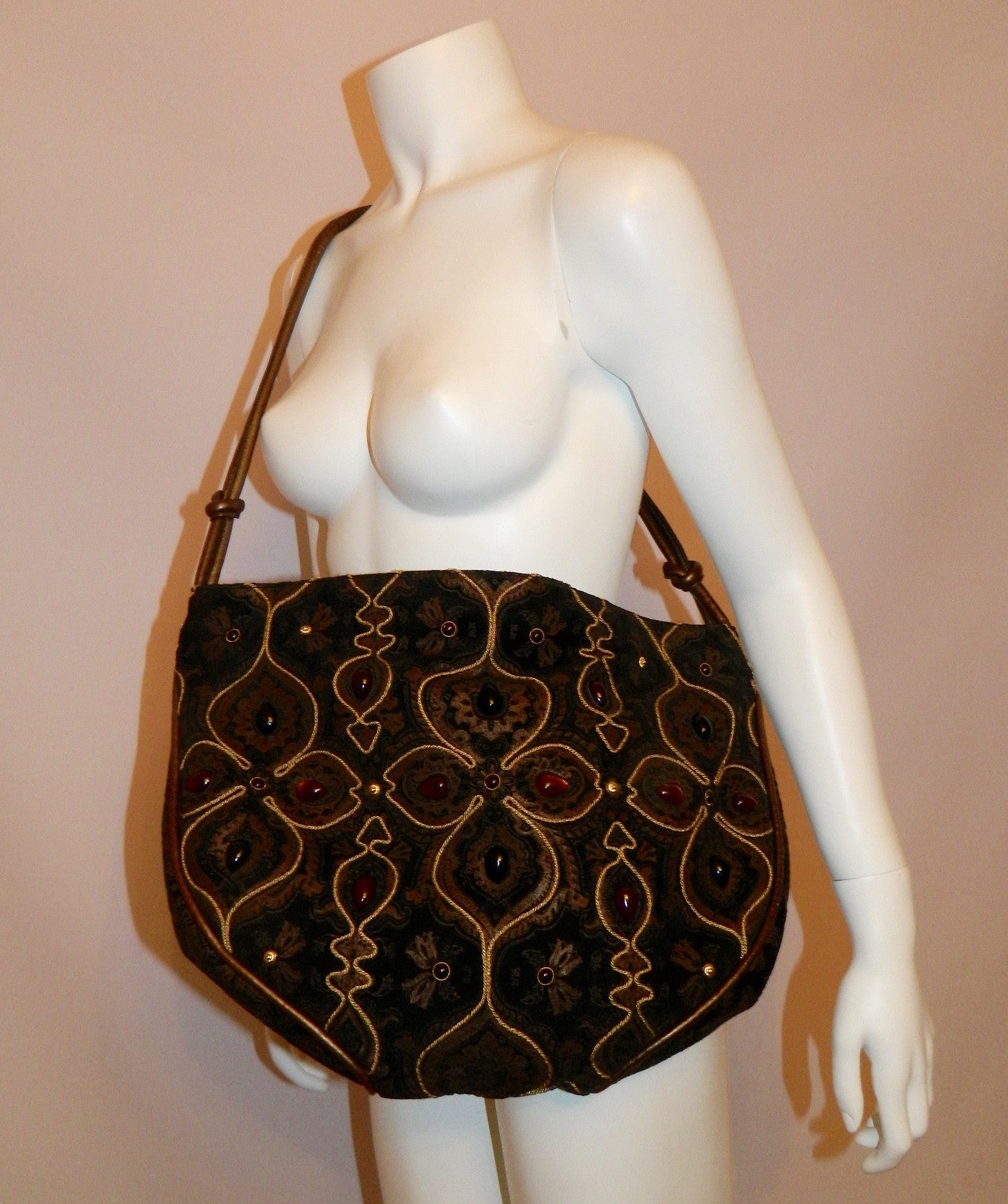 vintage 1980s black suede bag Braccialini / Baroque slouchy shoulder p –  Retro Trend Vintage