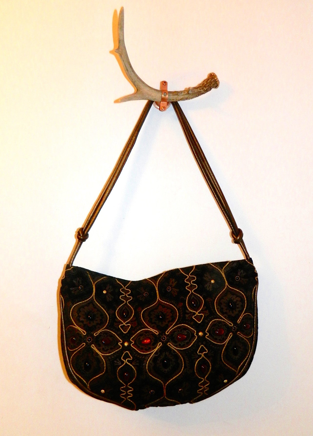 vintage 1980s black suede bag Braccialini / Baroque slouchy shoulder purse