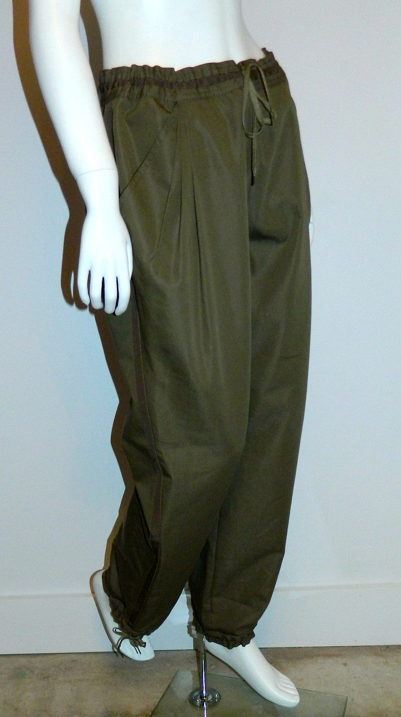 vintage 1990s Jean Paul GAULTIER pants / olive tuxedo trousers US 6