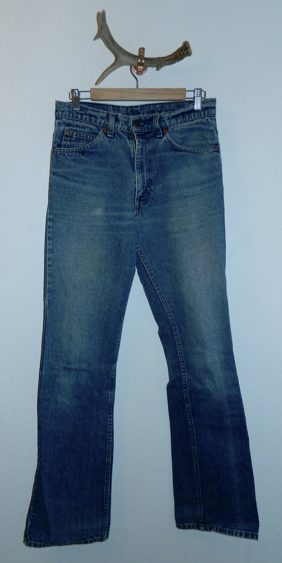 faded denim LEVI'S jeans 517 flare leg vintage 1980s boot cut jeans 31 x 36