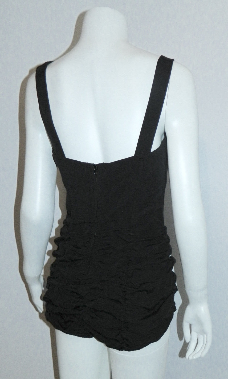 vintage 1950s black bathing suit / zip back / bullet bra / pin up VLV S - M