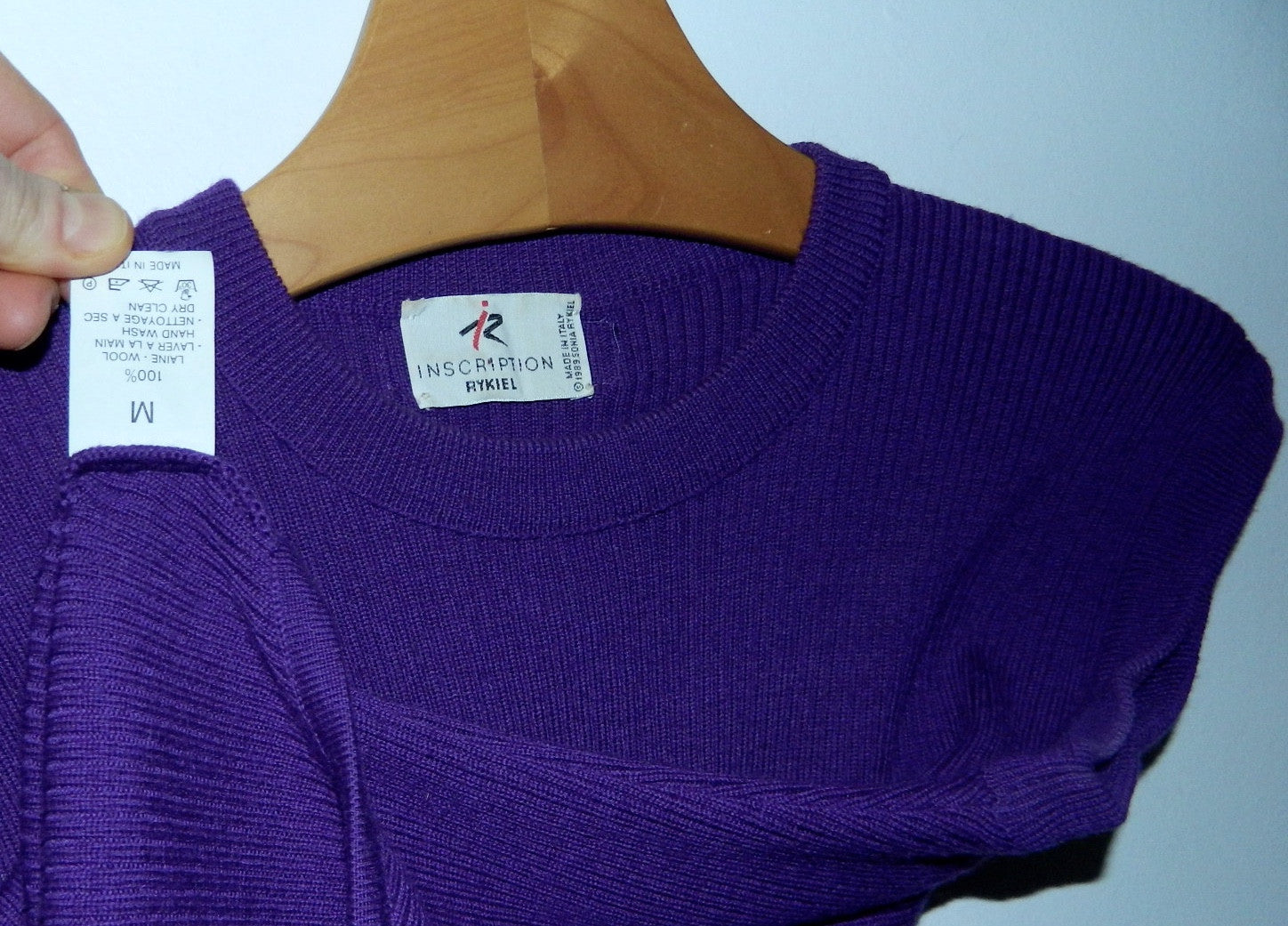 1980s bodysuit vintage Sonia Rykiel Inscription wool rib knit top sweater