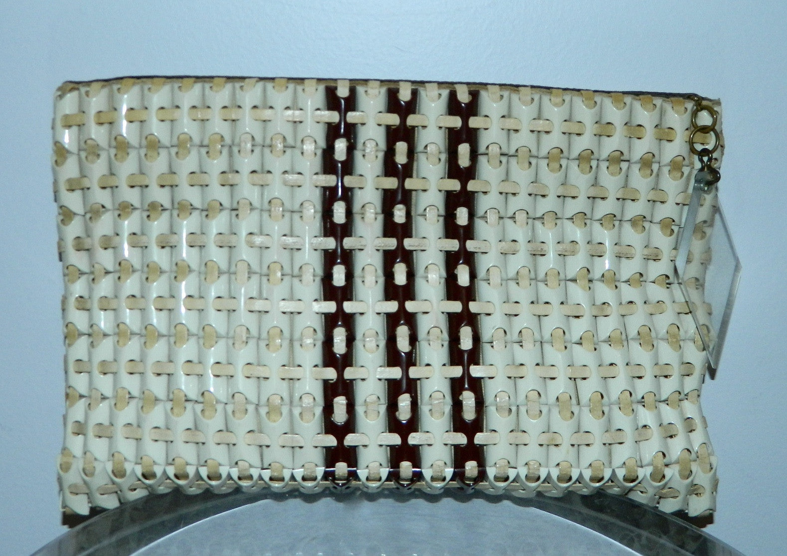 vintage 1940s Plasticflex clutch Bakelite tile bag Lucite pull