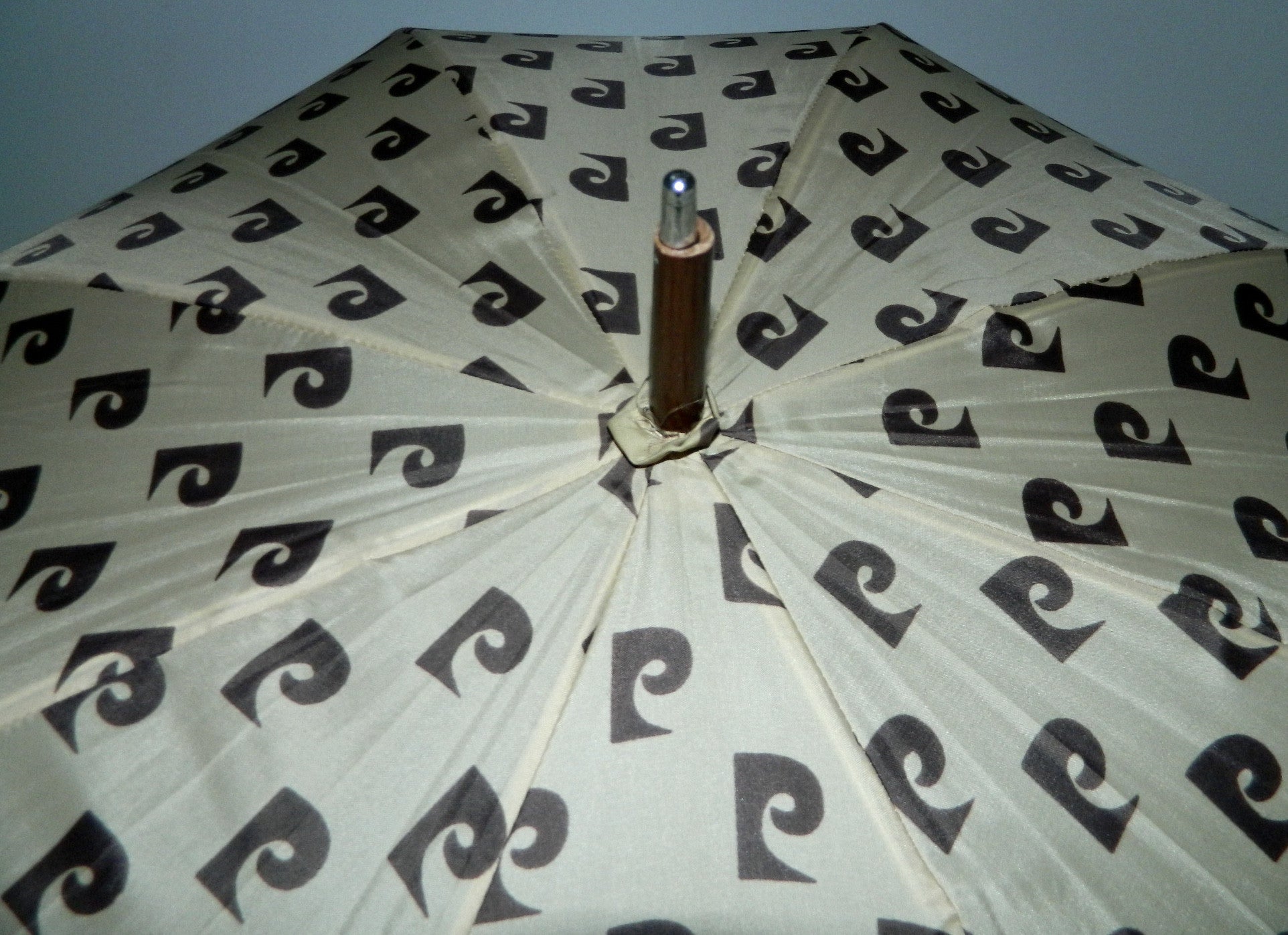 vintage 1970s Pierre Cardin monogram umbrella brown logo parasol