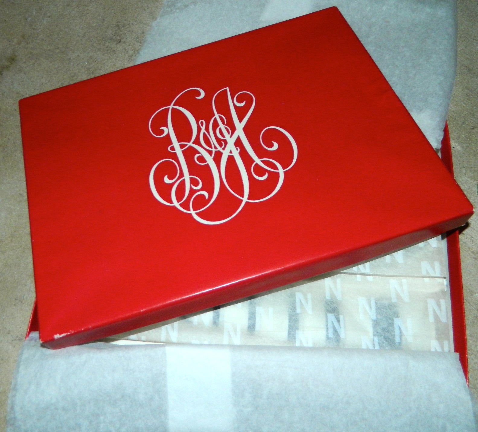 vintage 1960s Norman NORELL logo silk scarf / N monogram / B Altman box