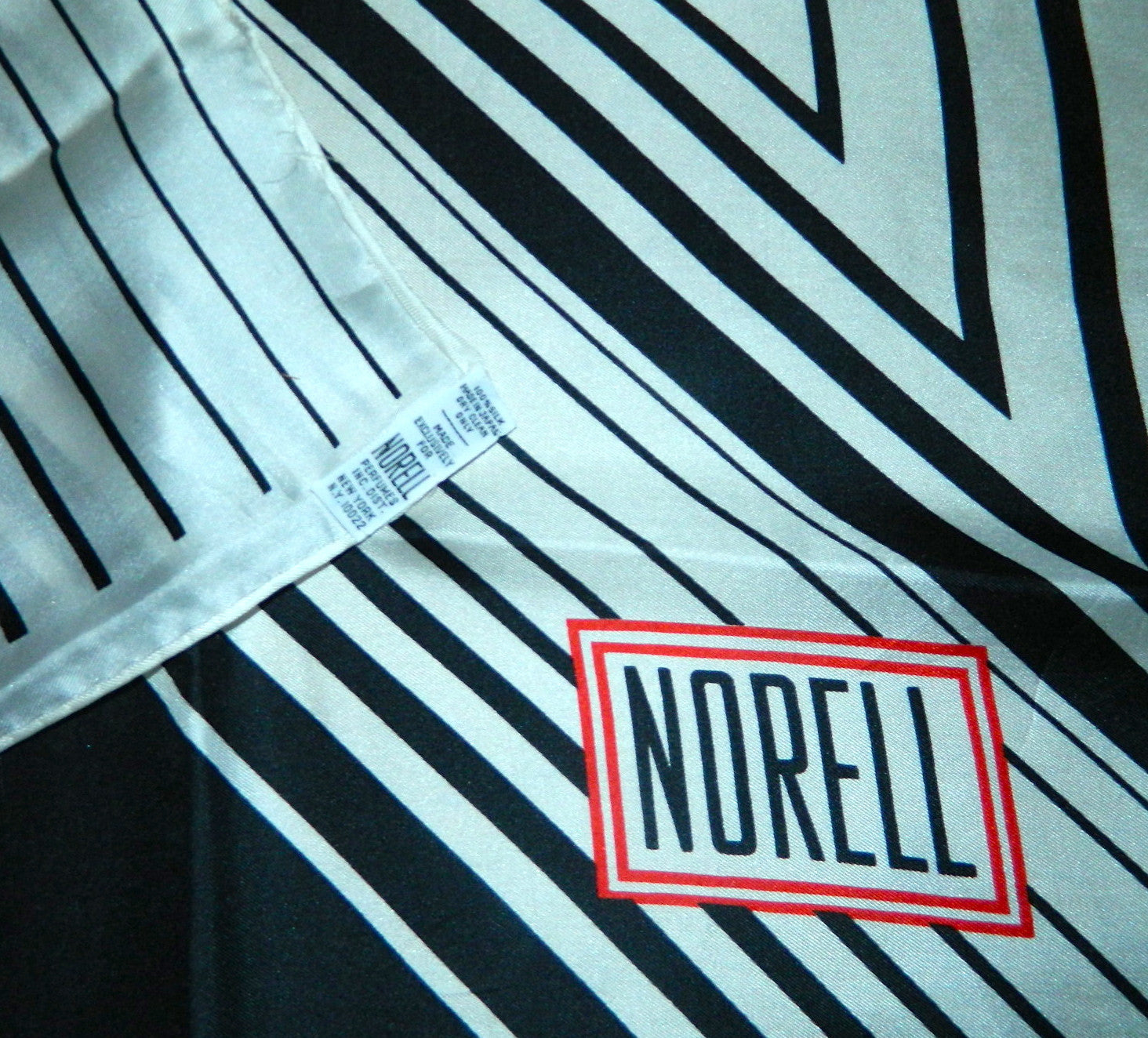 vintage 1960s Norman NORELL logo silk scarf / N monogram / B Altman box