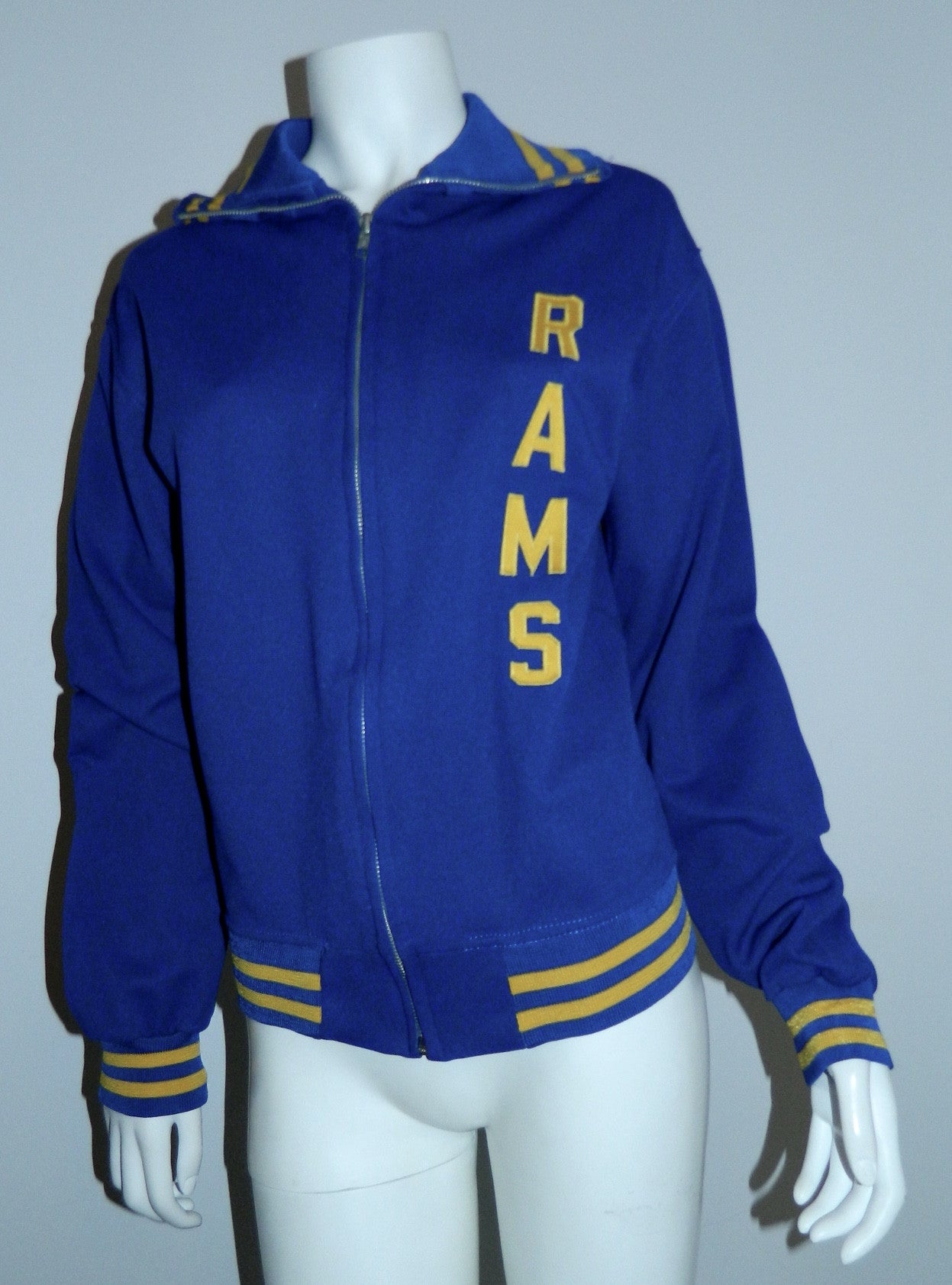 vintage varsity jacket 1970s Robinson Rams Wrestling track warm up jacket Rawlings size 36
