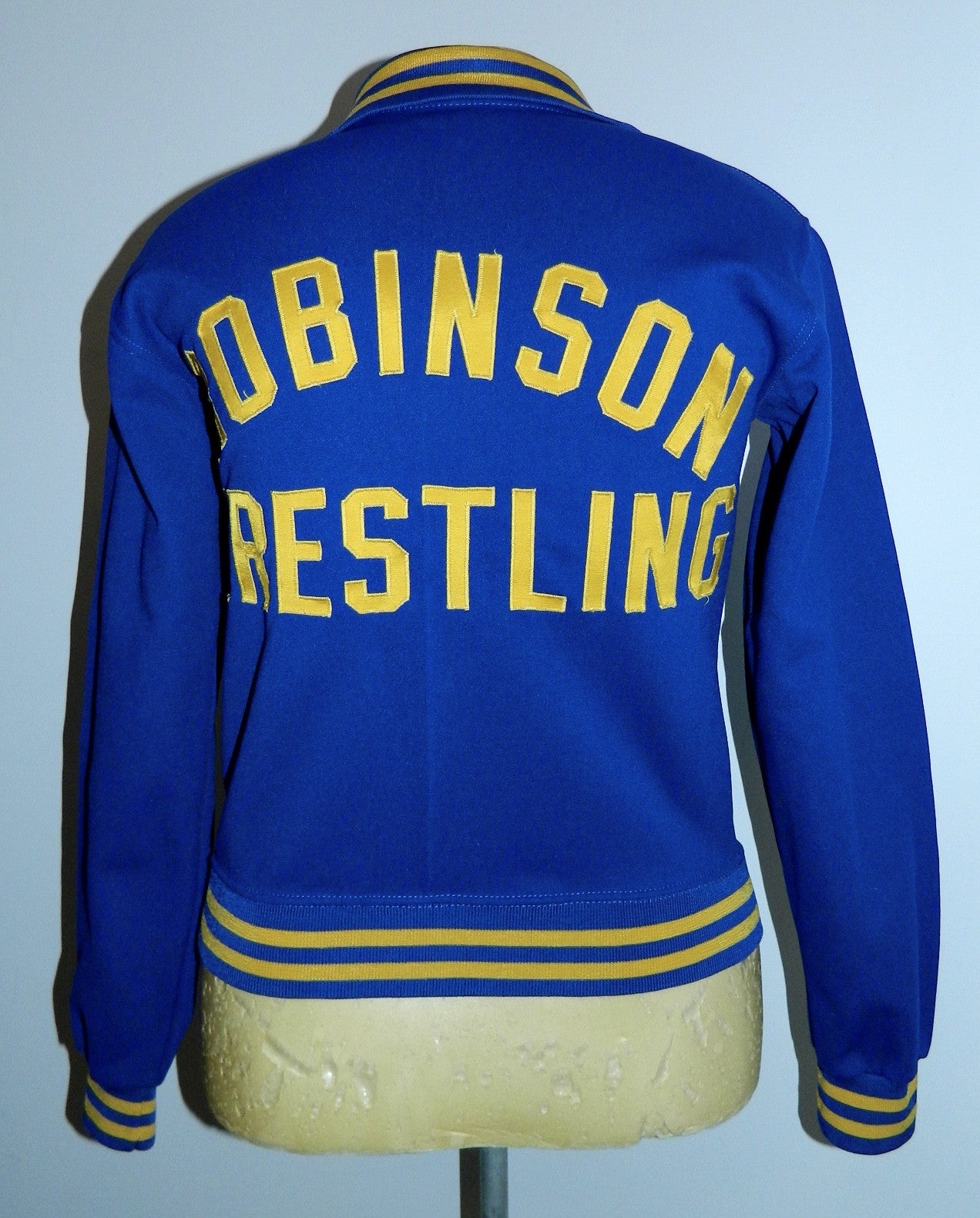 vintage varsity jacket 1970s Robinson Rams Wrestling track warm up jacket Rawlings size 36