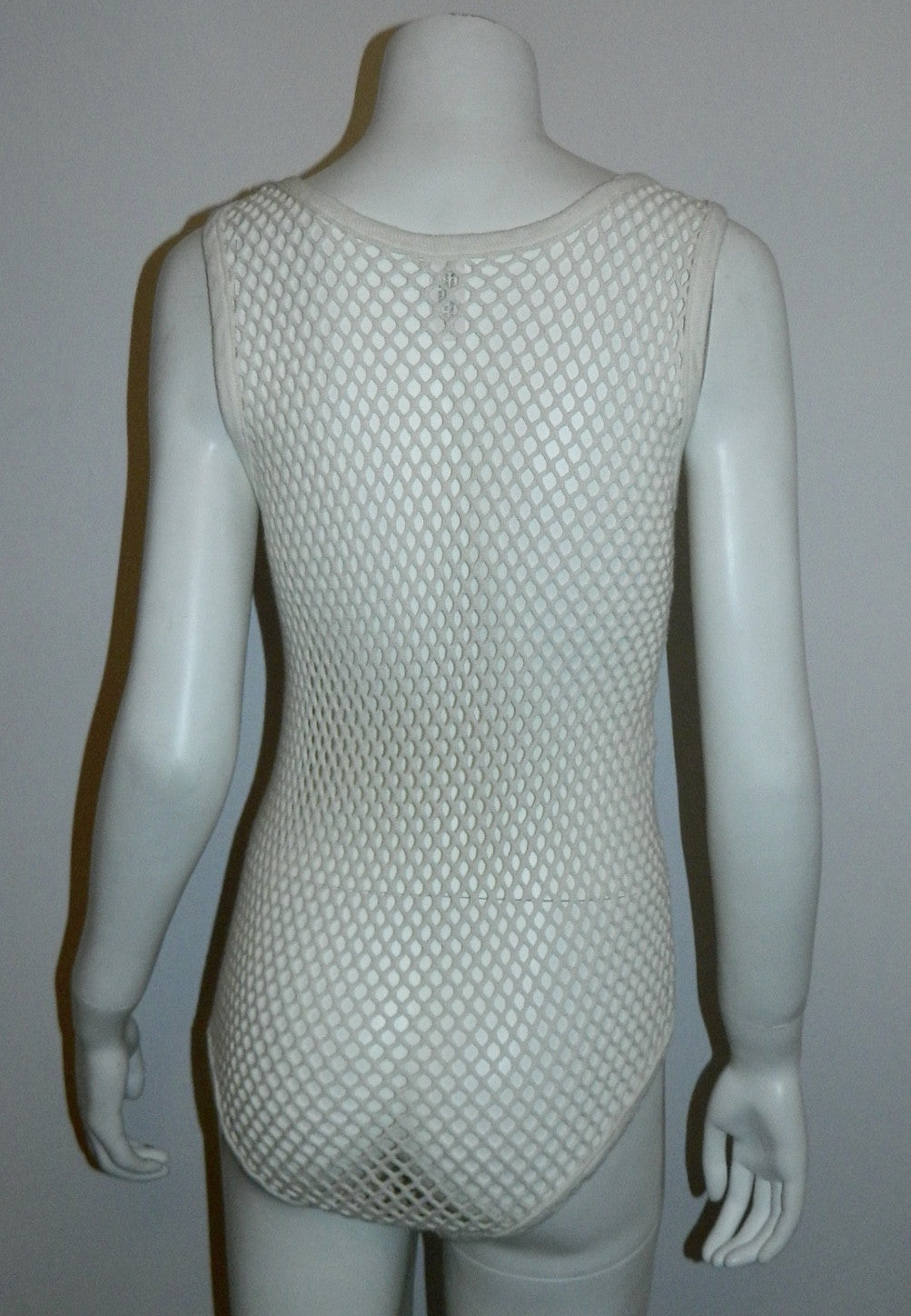 white mesh bodysuit vintage 1960s Clothes Hose openwork cotton tank top
