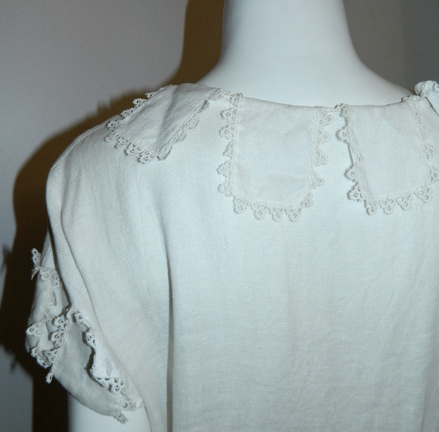 antique white linen drop waist dress 1910s 1920s vintage sporting attire