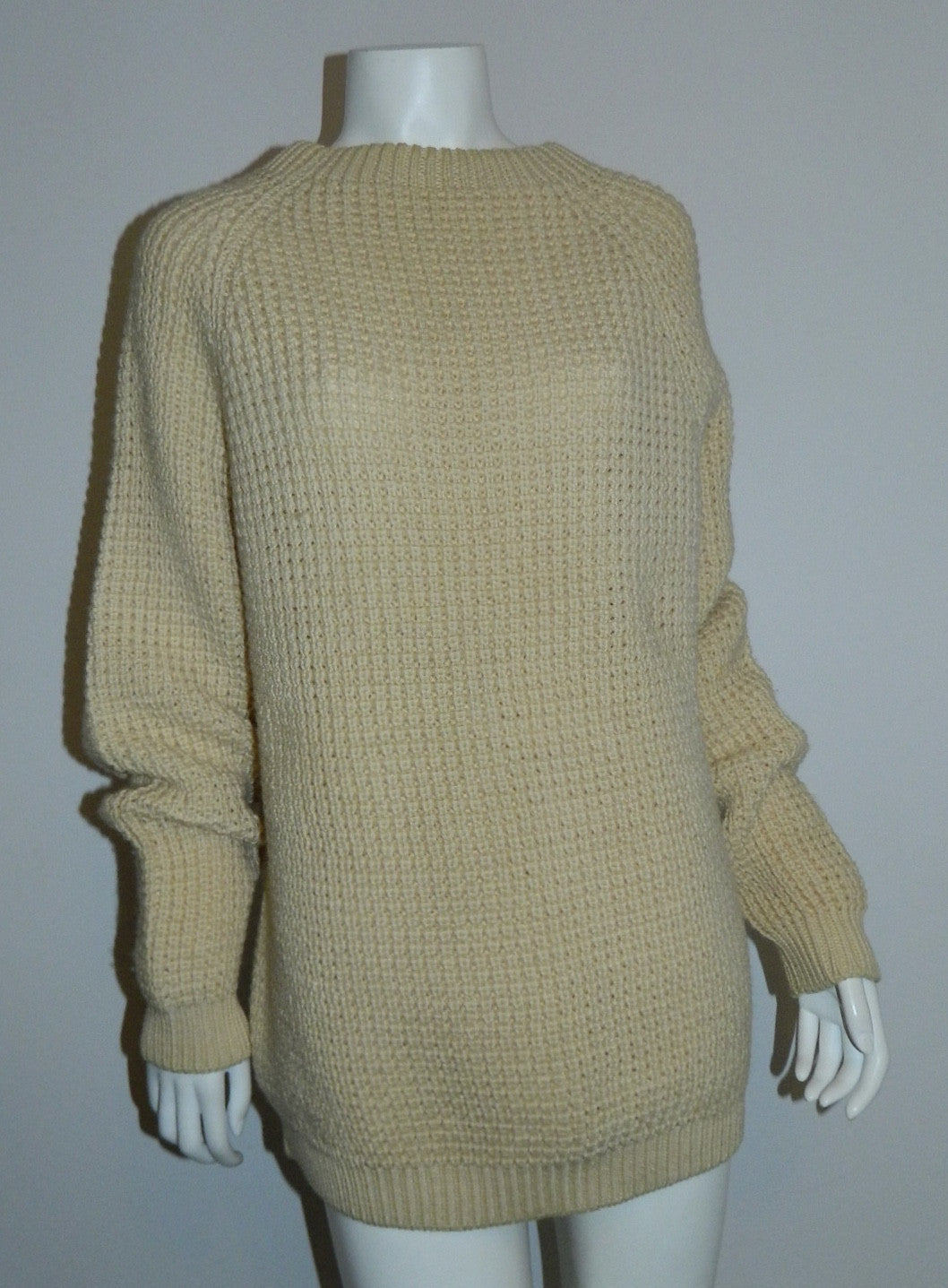 vintage FISHERMANS sweater 1970s Axello Denmark cream wool 52 / US M - L