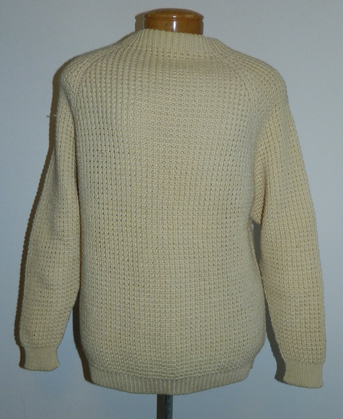 vintage FISHERMANS sweater 1970s Axello Denmark cream wool 52 / US M - L