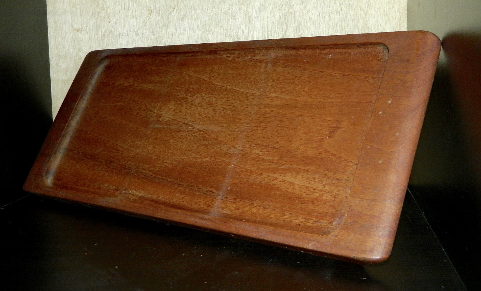 Danish Modern teak tray bowls Laur Jensen Denmark vintage 60s MCM