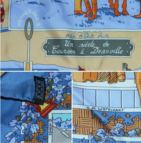 HERMES scarf Un siede de Courses a Deauville 2003 de Watrigant Limited Edition silk Carre