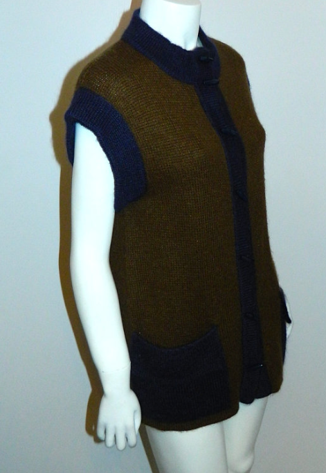 vintage 1970s Yves Saint Laurent tunic / YSL knit MOHAIR sweater vest  jacket S - M