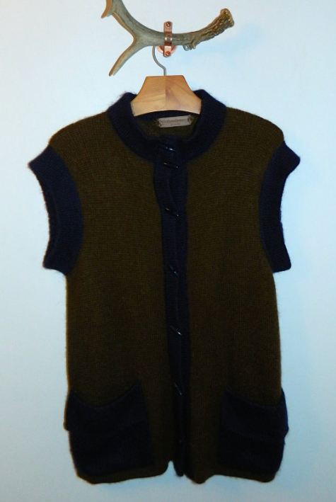 vintage 1970s Yves Saint Laurent tunic / YSL knit MOHAIR sweater vest jacket S - M