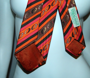 vintage PUCCI tie orange brown silk 1960s Emilio Pucci necktie