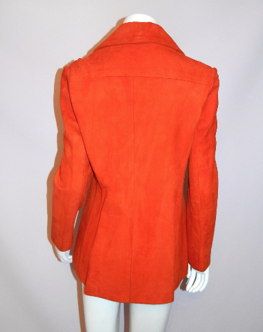 vintage 1970s suede jacket 70s orange DOESKIN riding blazer XS S