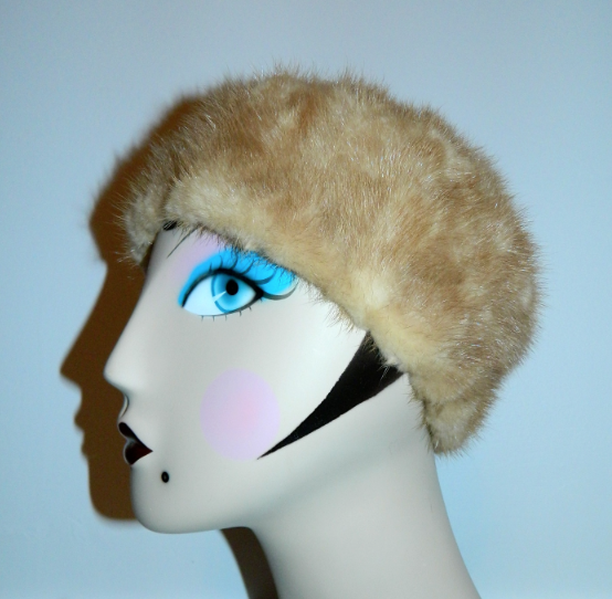 1960s blonde mink hat vintage Palomino mink fur cap Flemington Fur Co.