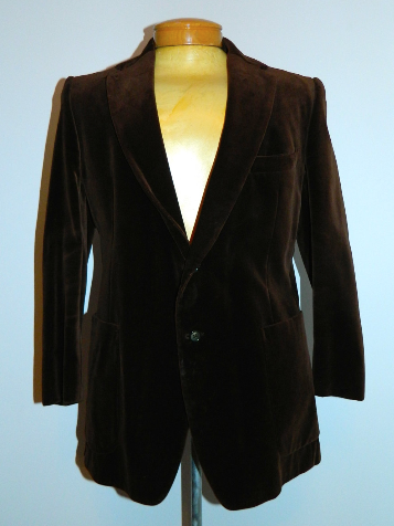 vintage 1970s blazer Yves Saint Laurent brown velvet YSL sports coat 42